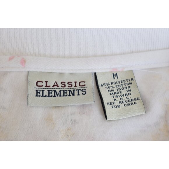 Vintage 80s Ditsy Floral Polo Tee size M - Picture 8 of 10